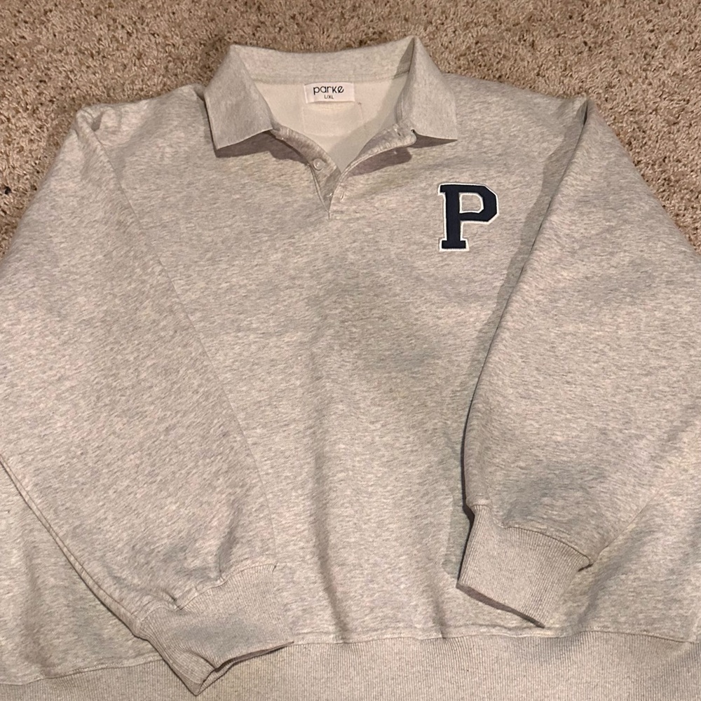 Gray PARKE  Sweatshirt with P Logo